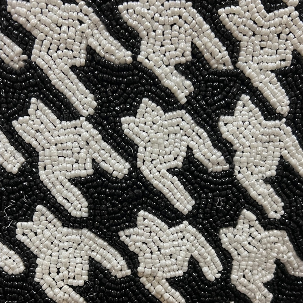 Wandering Moon | Houndstooth Pattern Beaded Bag N… - image 3